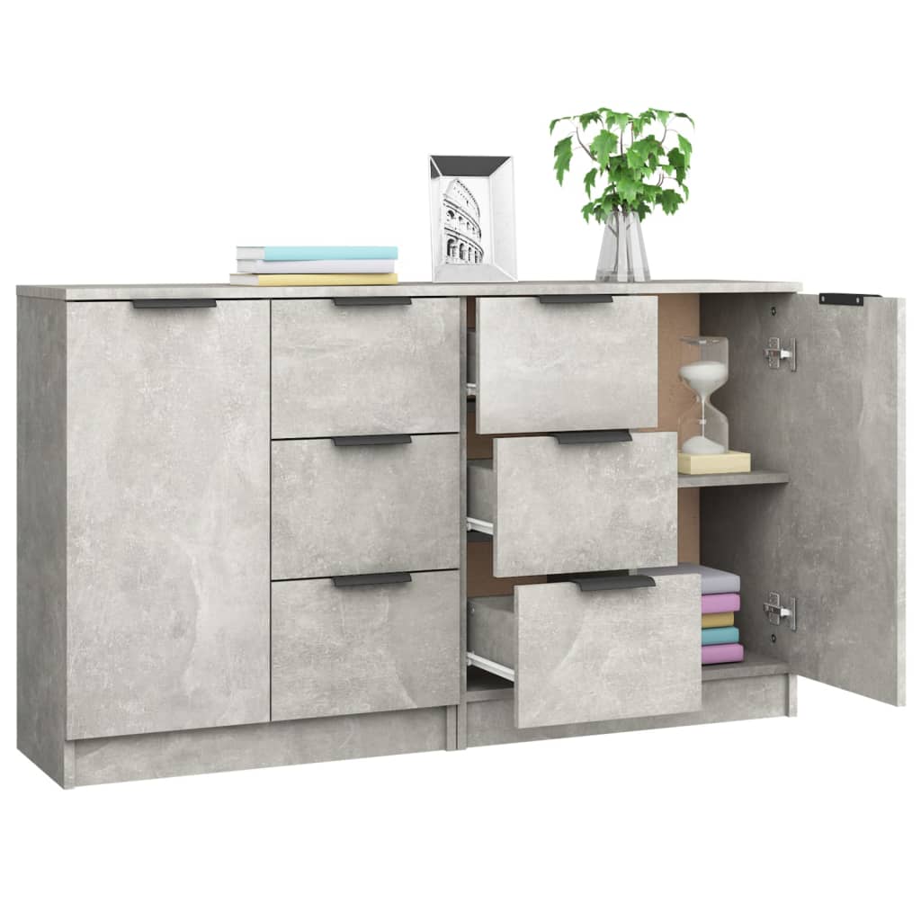 Skjenker 2 stk betonggrå 60x30x70 cm konstruert tre