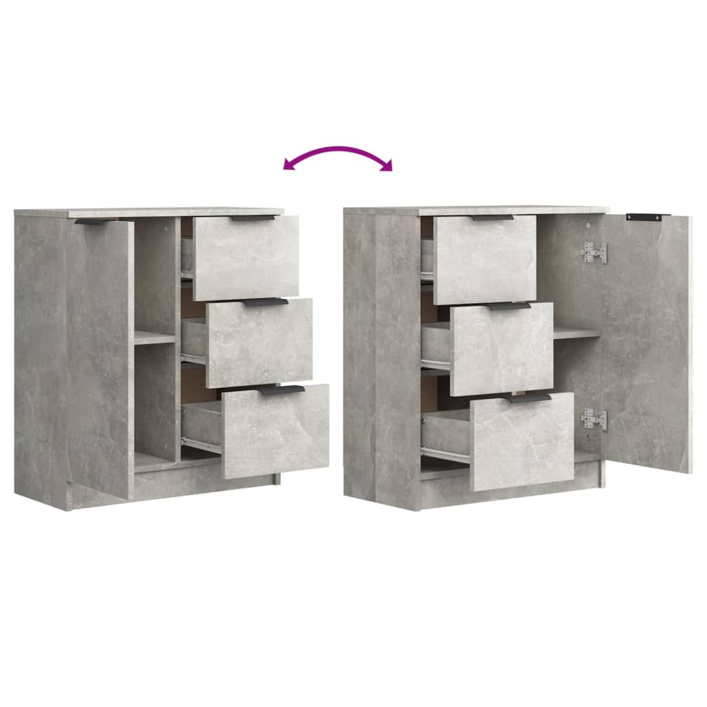 Skjenker 2 stk betonggrå 60x30x70 cm konstruert tre