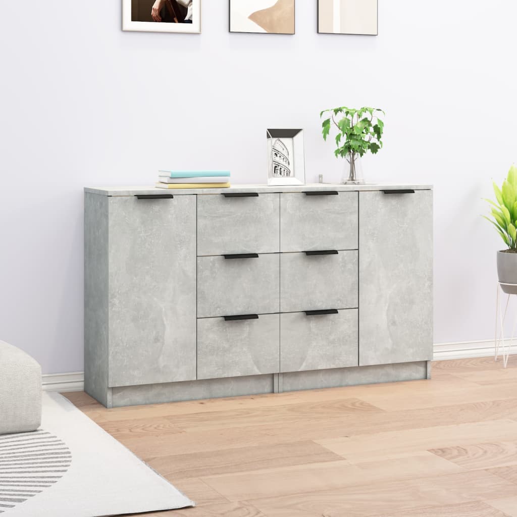 Skjenker 2 stk betonggrå 60x30x70 cm konstruert tre