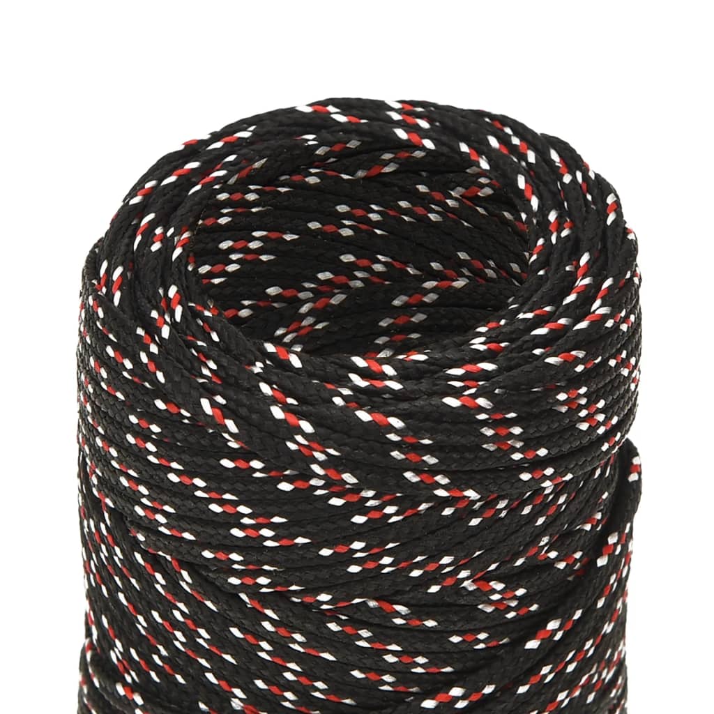 Båttau svart 2 mm 25 m polypropylen