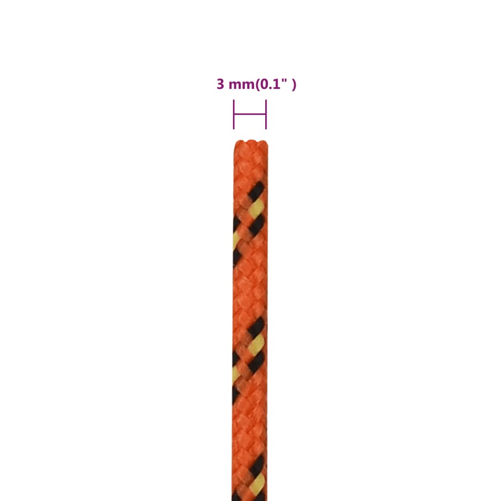 Båttau oransje 3 mm 500 m polypropylen