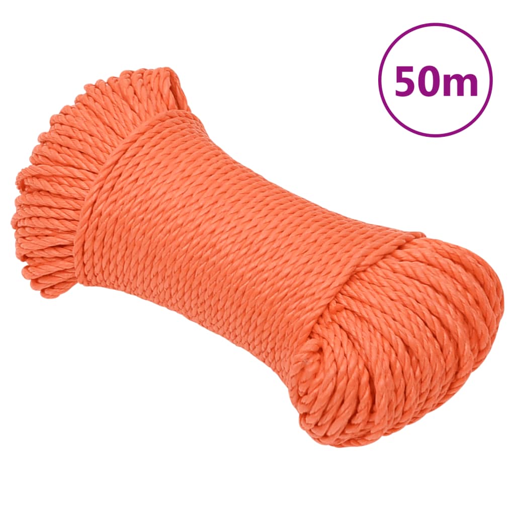 Arbeidstau oransje 3 mm 50 m polypropylen