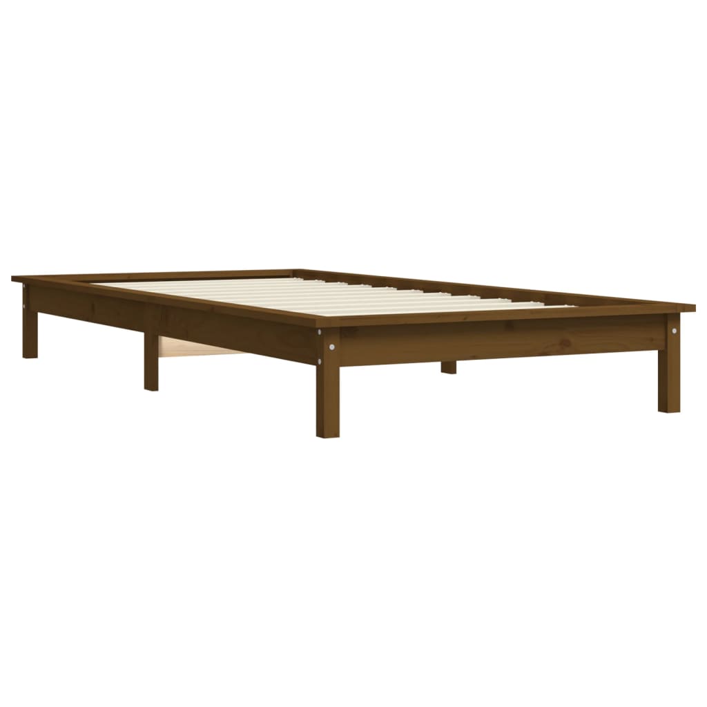 Sengeramme honningbrun 90x200 cm heltre furu