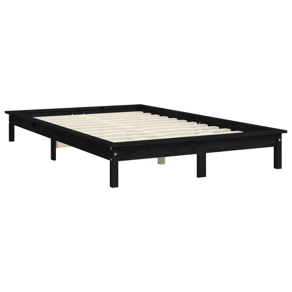 Sengeramme svart heltre furu 120x200 cm