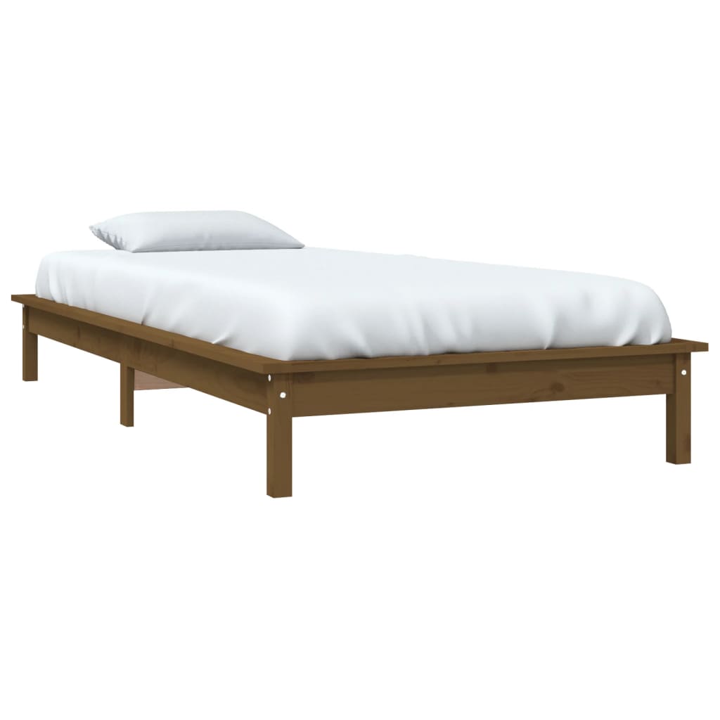 Sengeramme honningbrun 90x190 cm heltre furu Single