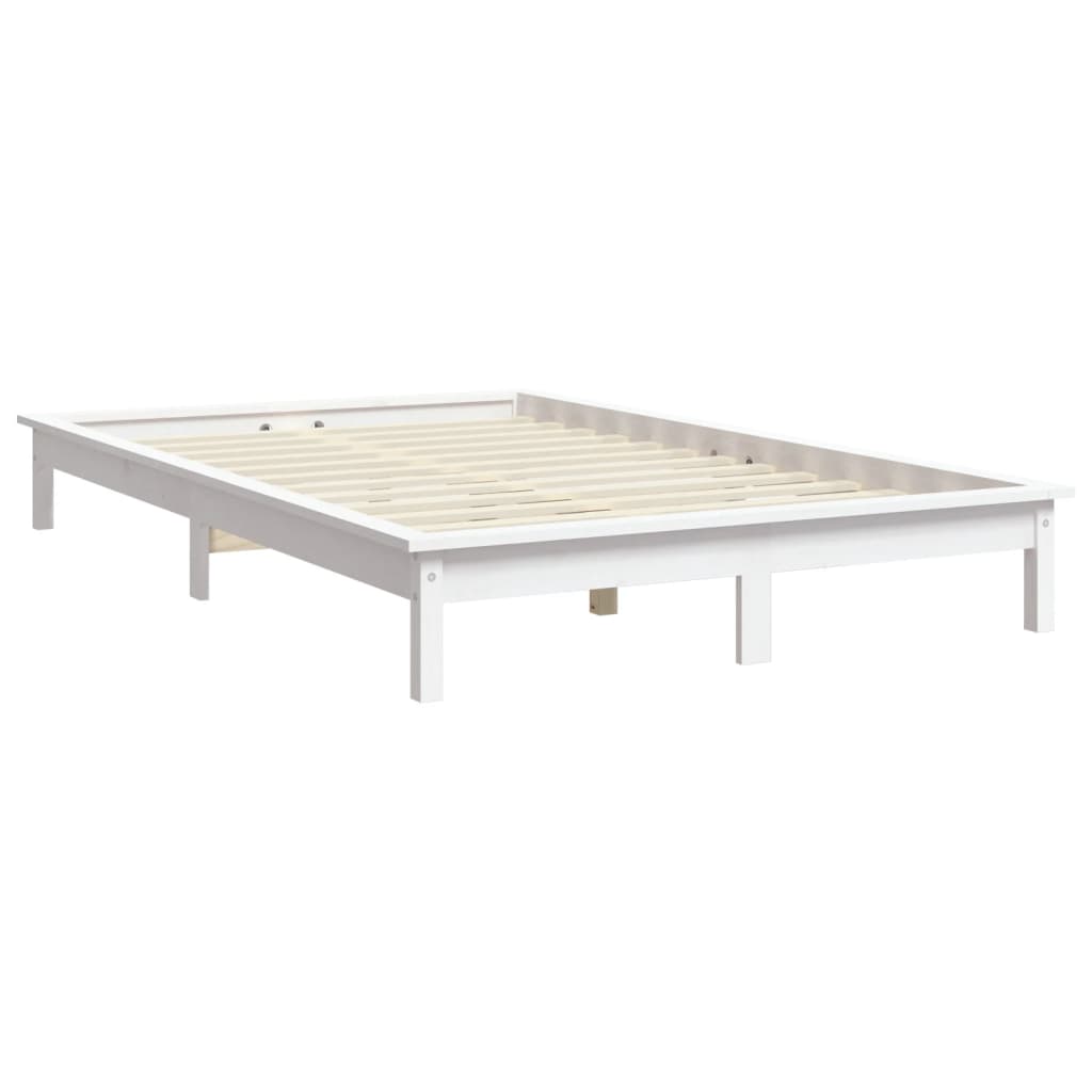 Sengeramme uten madrass hvit 140x190 cm heltre furu