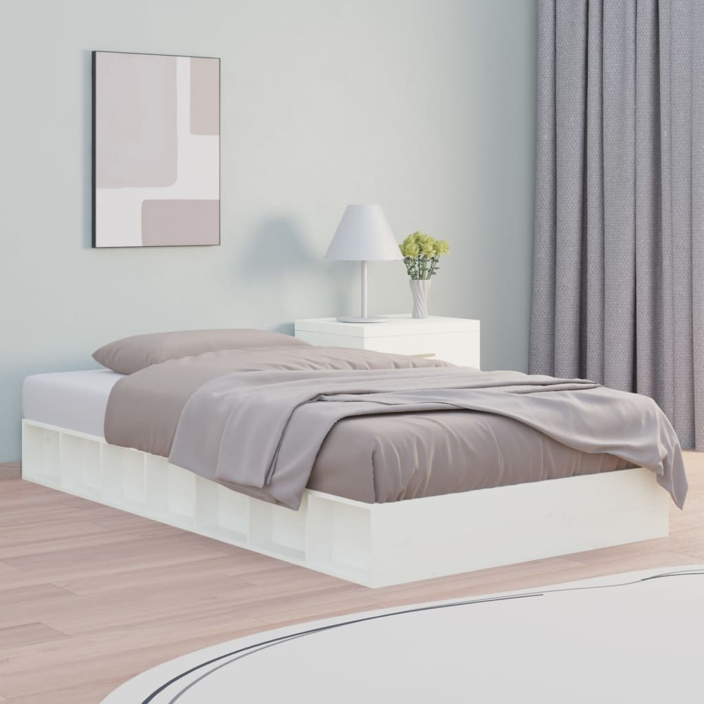 Sengeramme hvit 90x200 cm heltre