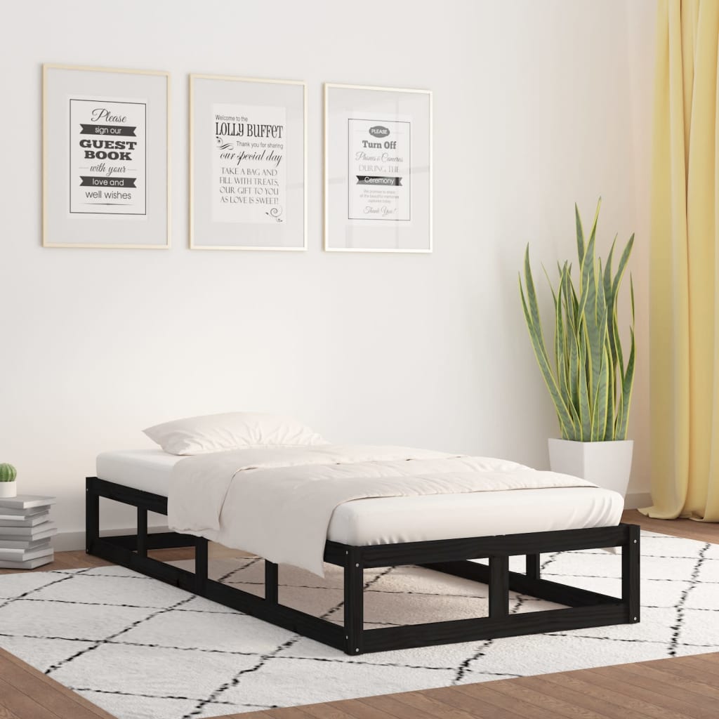 Sengeramme svart 90x200 cm heltre