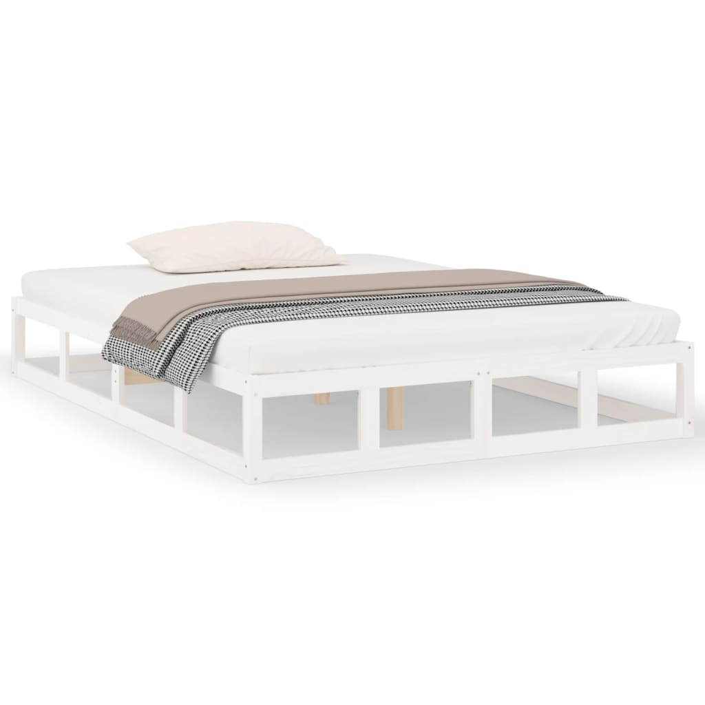 Sengeramme hvit 200x200 cm heltre