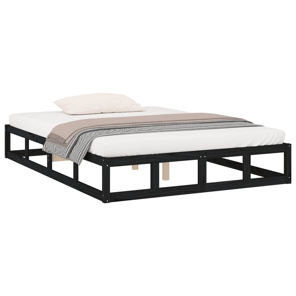 Sengeramme svart 200x200 cm heltre