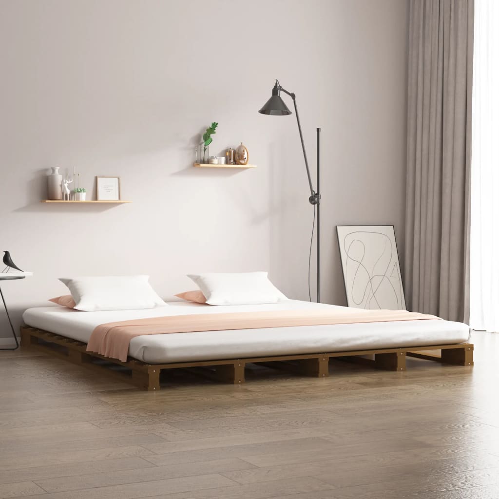 Palleseng honningbrun 120x200 cm heltre furu