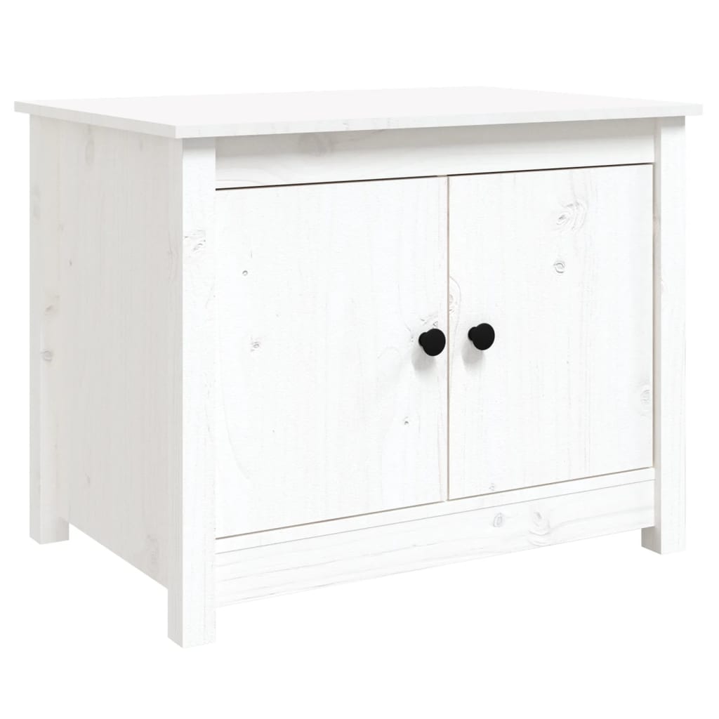 Salongbord hvit 71x49x55 cm heltre furu