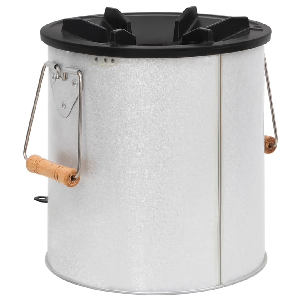 Vedovn for camping sølv 45x25x26 cm stål