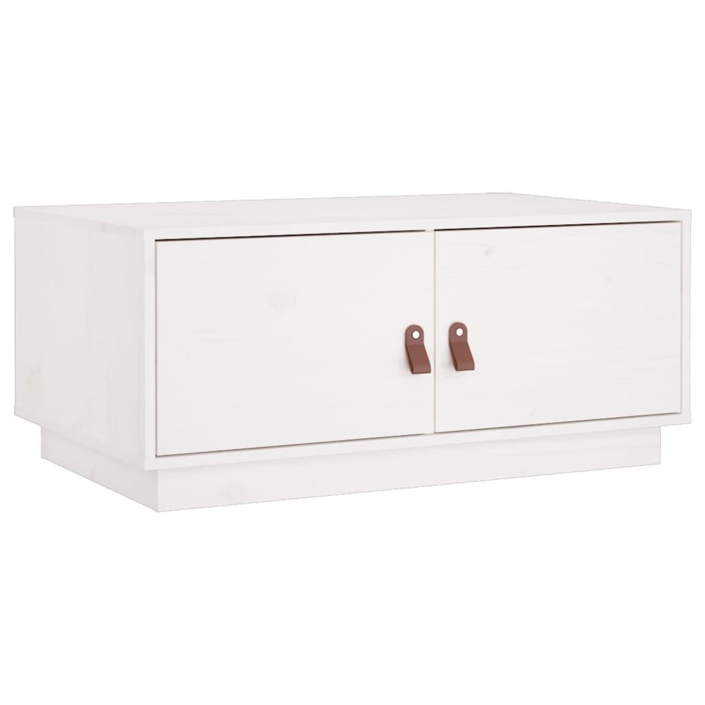 Salongbord hvit 80x50x35 cm heltre furu