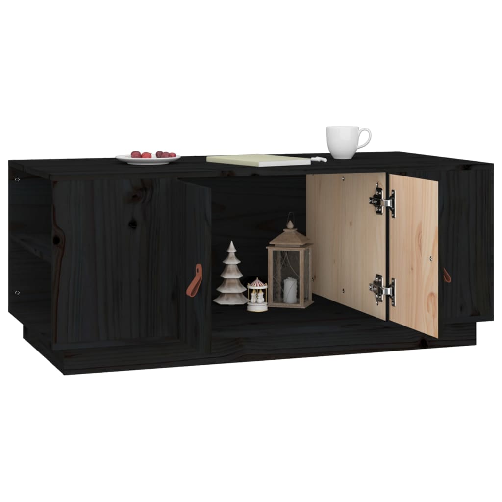 Salongbord svart 100x50x41 cm heltre furu