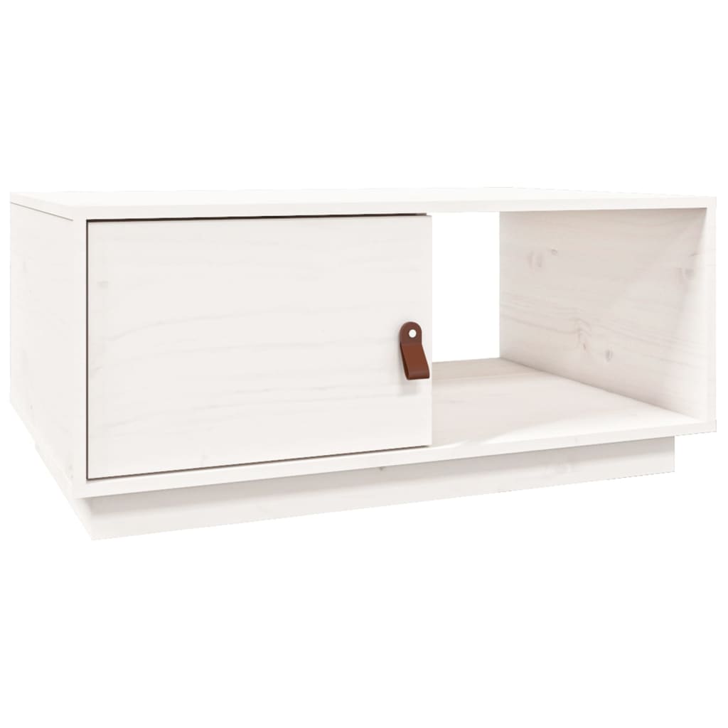 Salongbord hvit 80x50x35,5 cm heltre furu