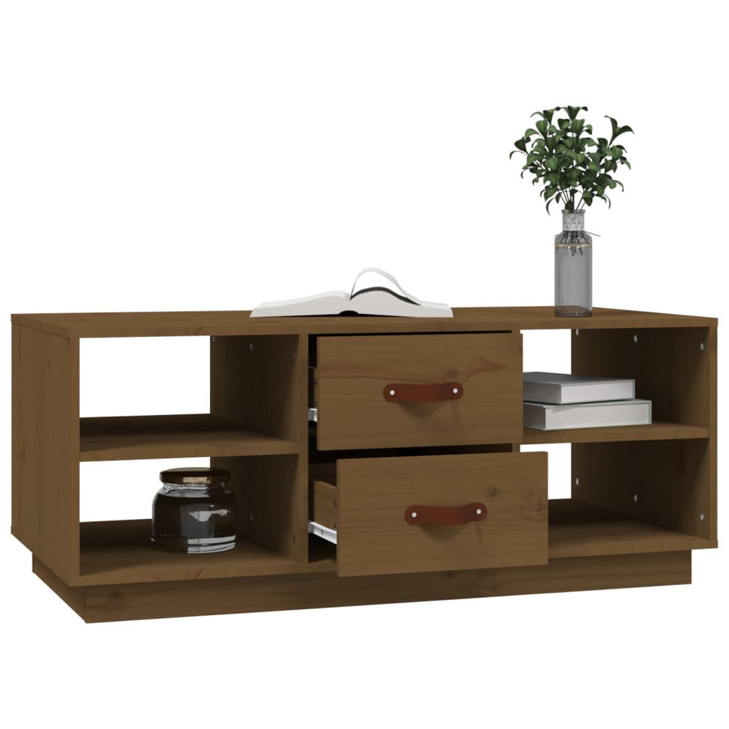 Salongbord honningbrun 100x50x41 cm heltre furu