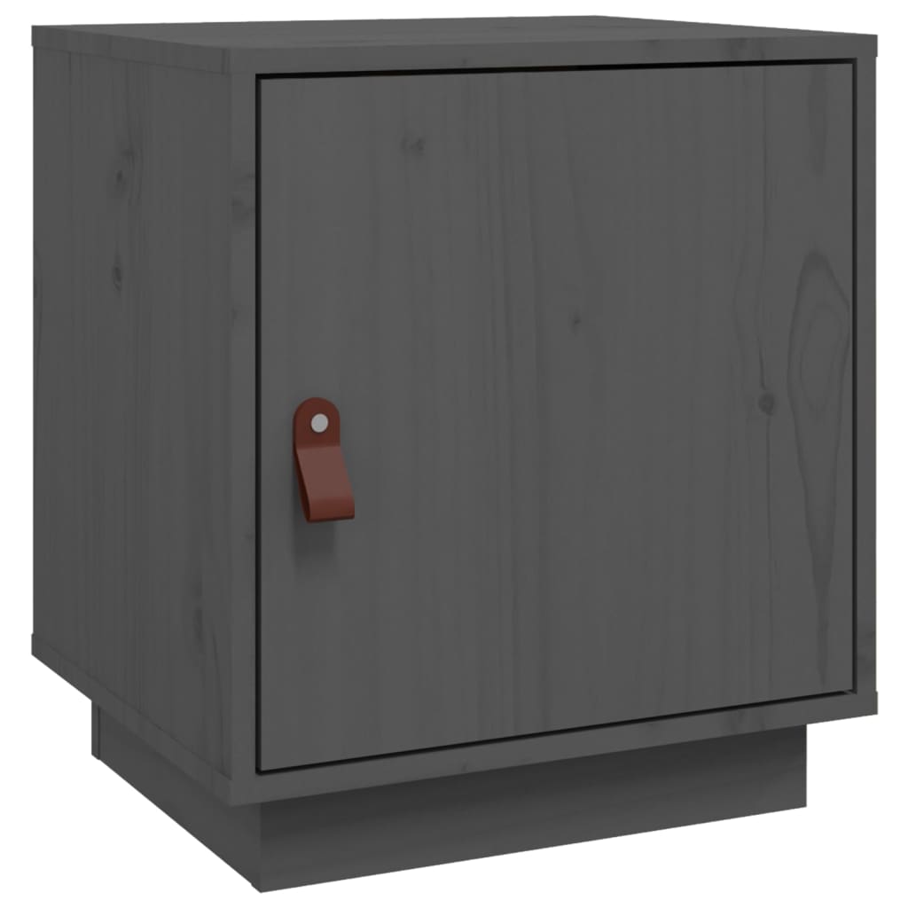 Nattbord grå 40x34x45 cm heltre furu