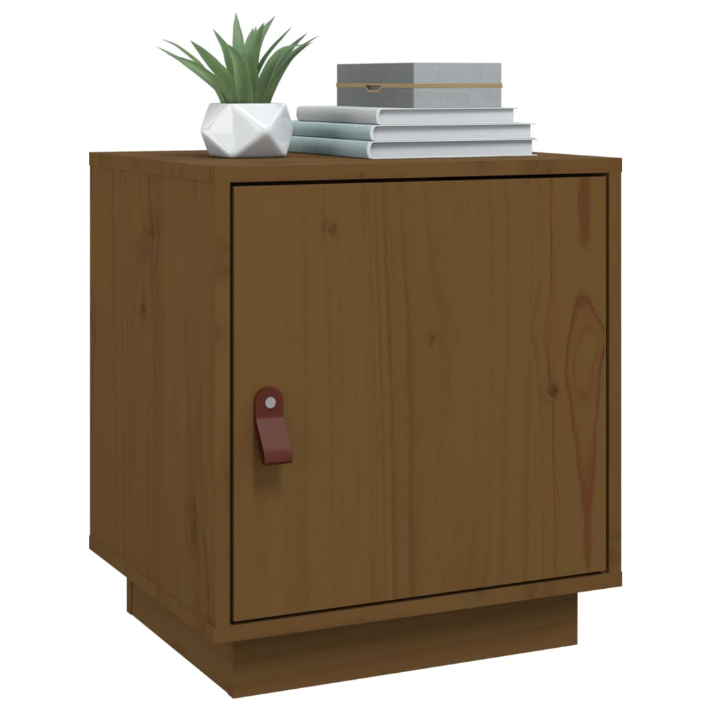 Nattbord 2 stk honningbrun 40x34x45 cm heltre furu