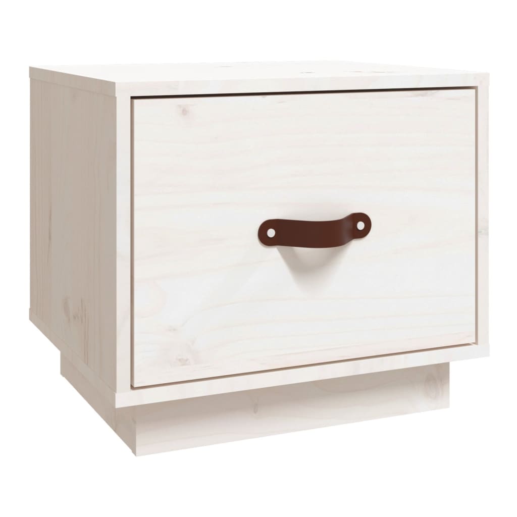 Nattbord hvit 40x34x35 cm heltre furu
