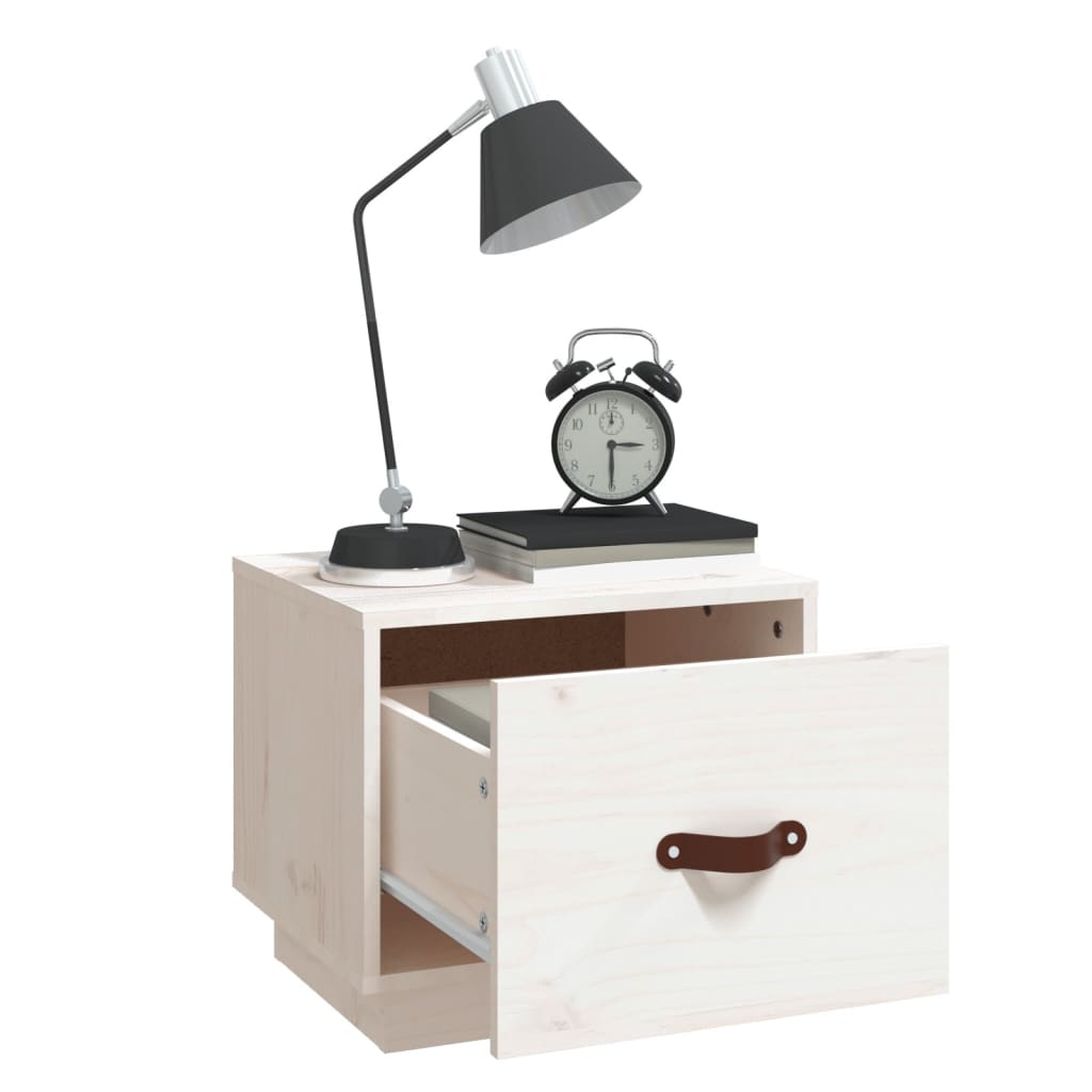 Nattbord hvit 40x34x35 cm heltre furu