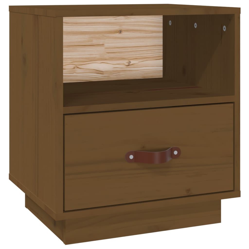 Nattbord honningbrun 40x34x45 cm heltre furu