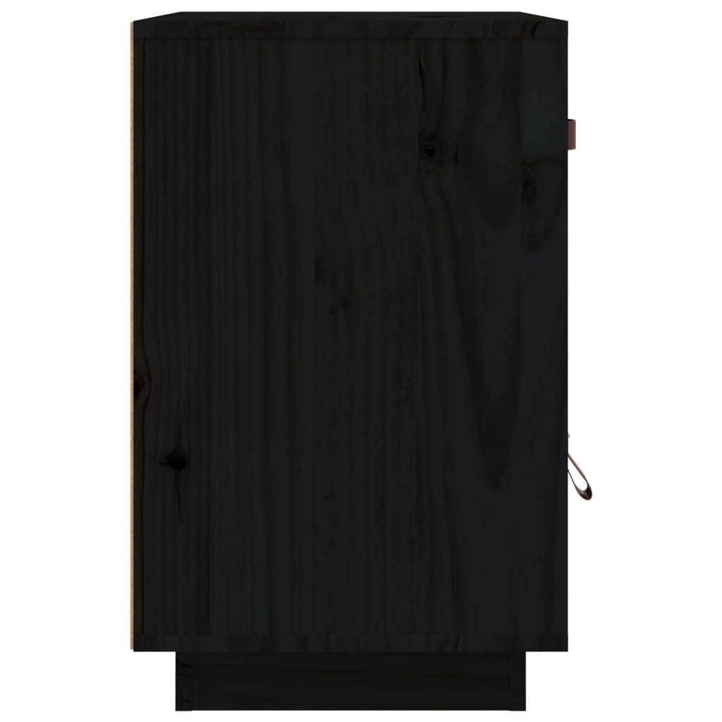 Nattbord 2 stk svart 40x34x55 cm heltre furu