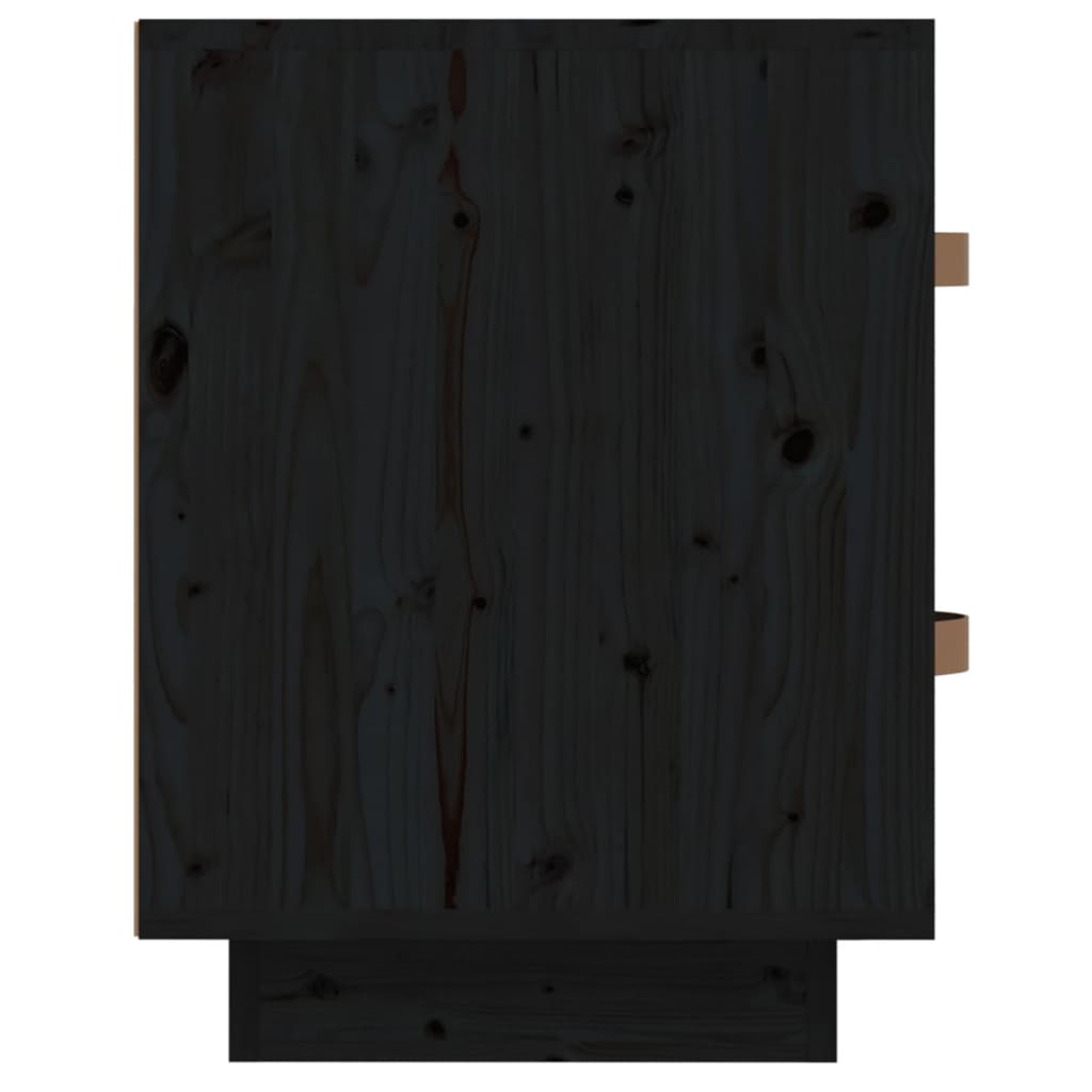 Nattbord 2 stk svart 40x34x45 cm heltre furu