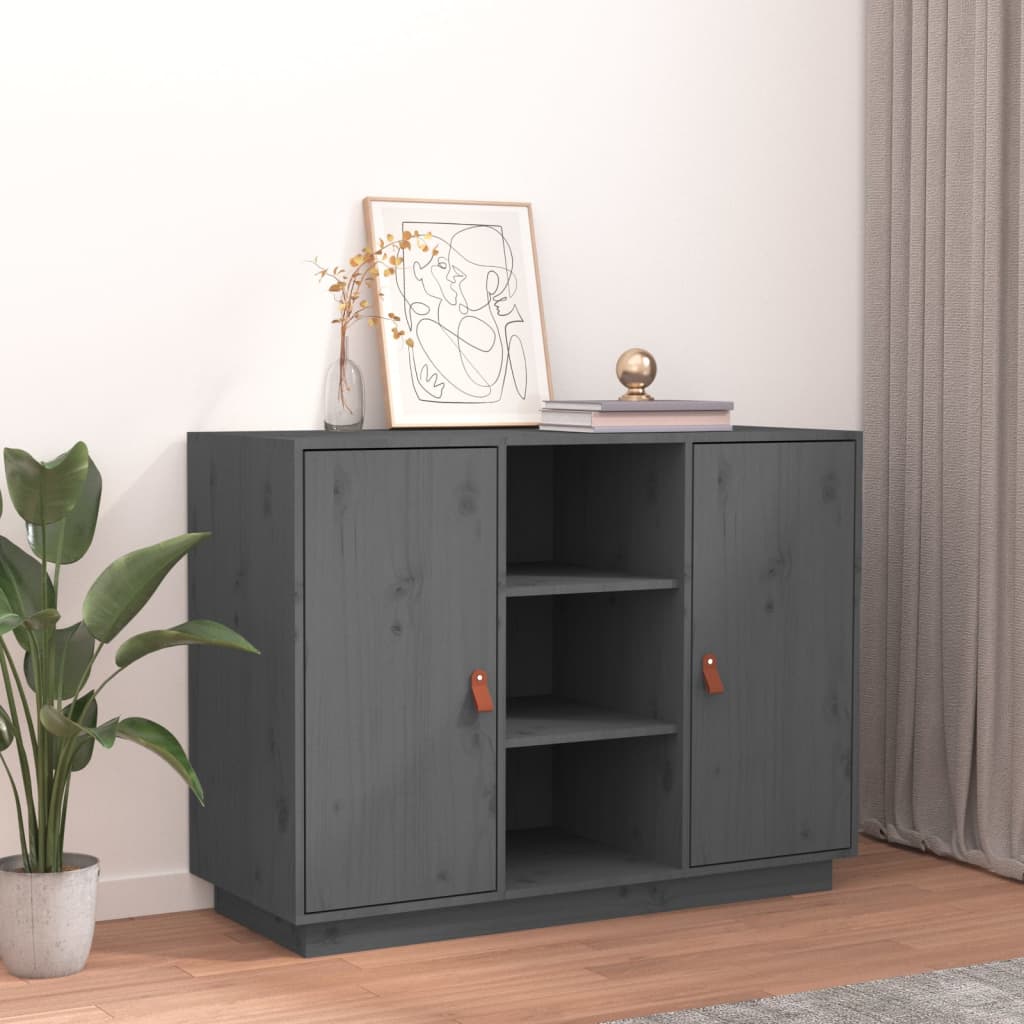Skjenk grå 100x40x75 cm heltre furu