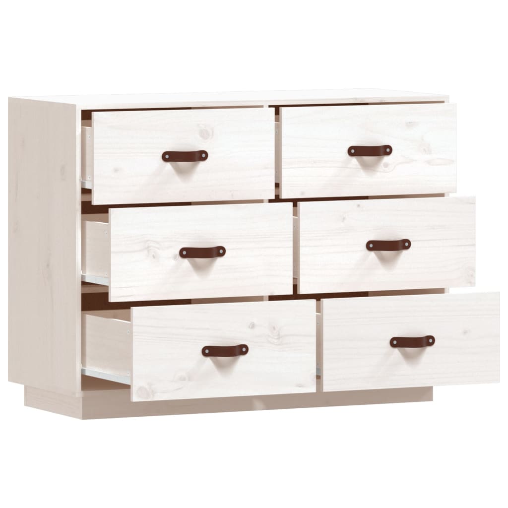 Skjenk hvit 100x40x75 cm heltre furu