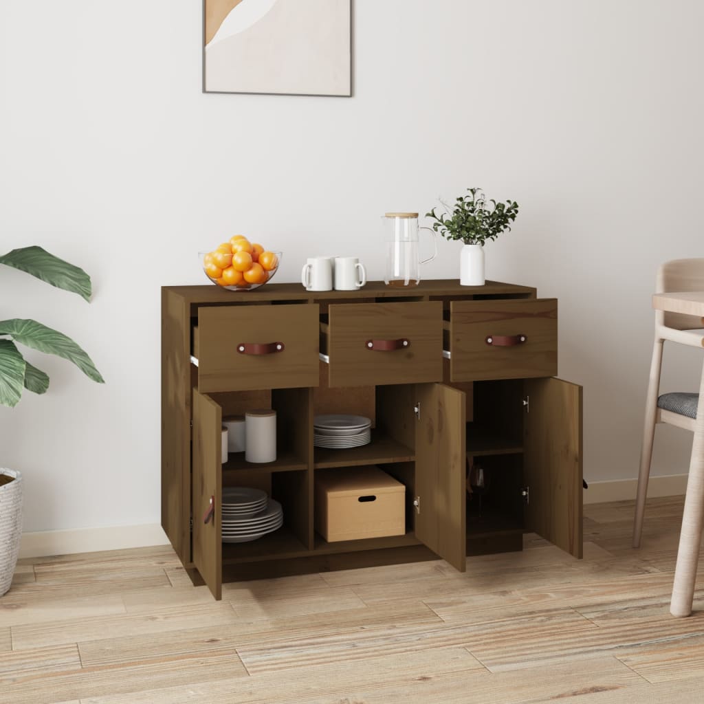 Skjenk honningbrun 100x40x75 cm heltre furu