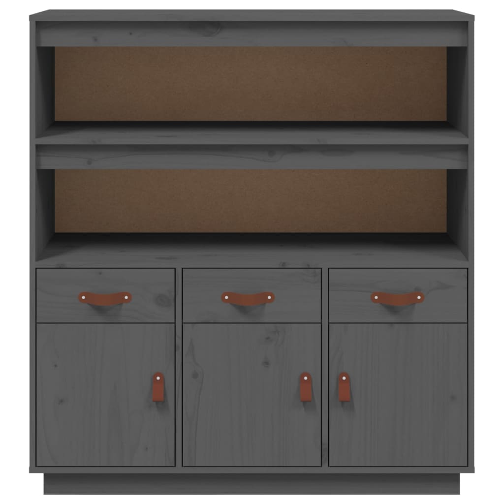 Highboard grå 100x40x108,5 cm heltre furu
