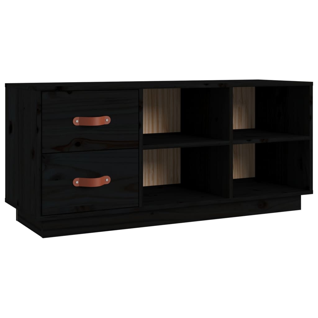Skobenk svart 100x34x45 cm heltre furu