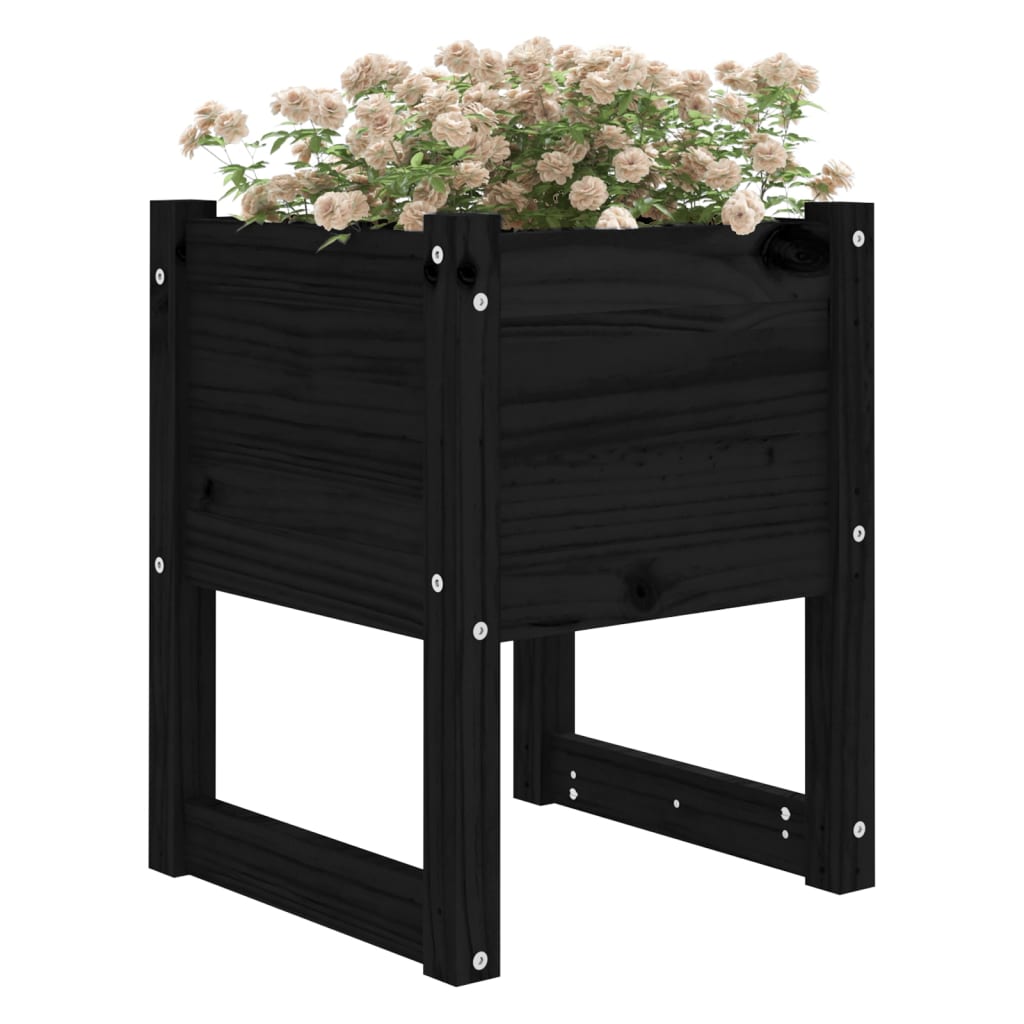 Plantekasse svart 40x40x52,5 cm heltre furu