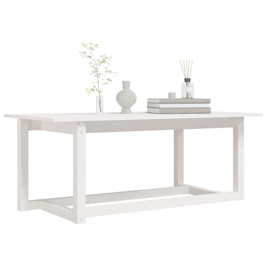 Salongbord hvit 110x55x45 cm heltre furu