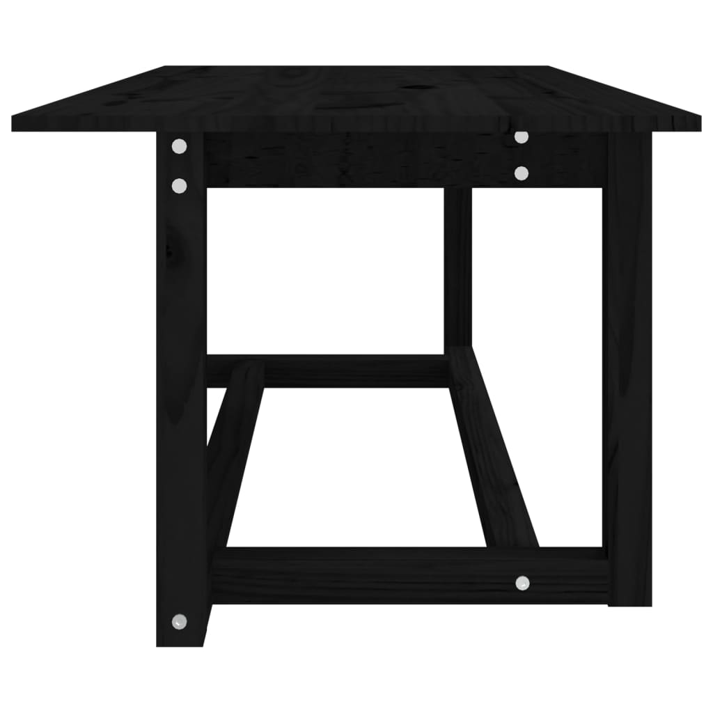 Salongbord svart 110x55x45 cm heltre furu