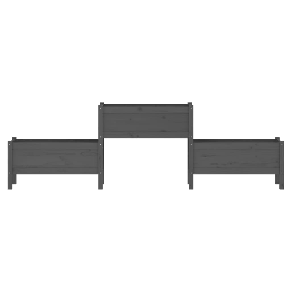 Plantekasse svart 245,5x44x75 cm heltre furu