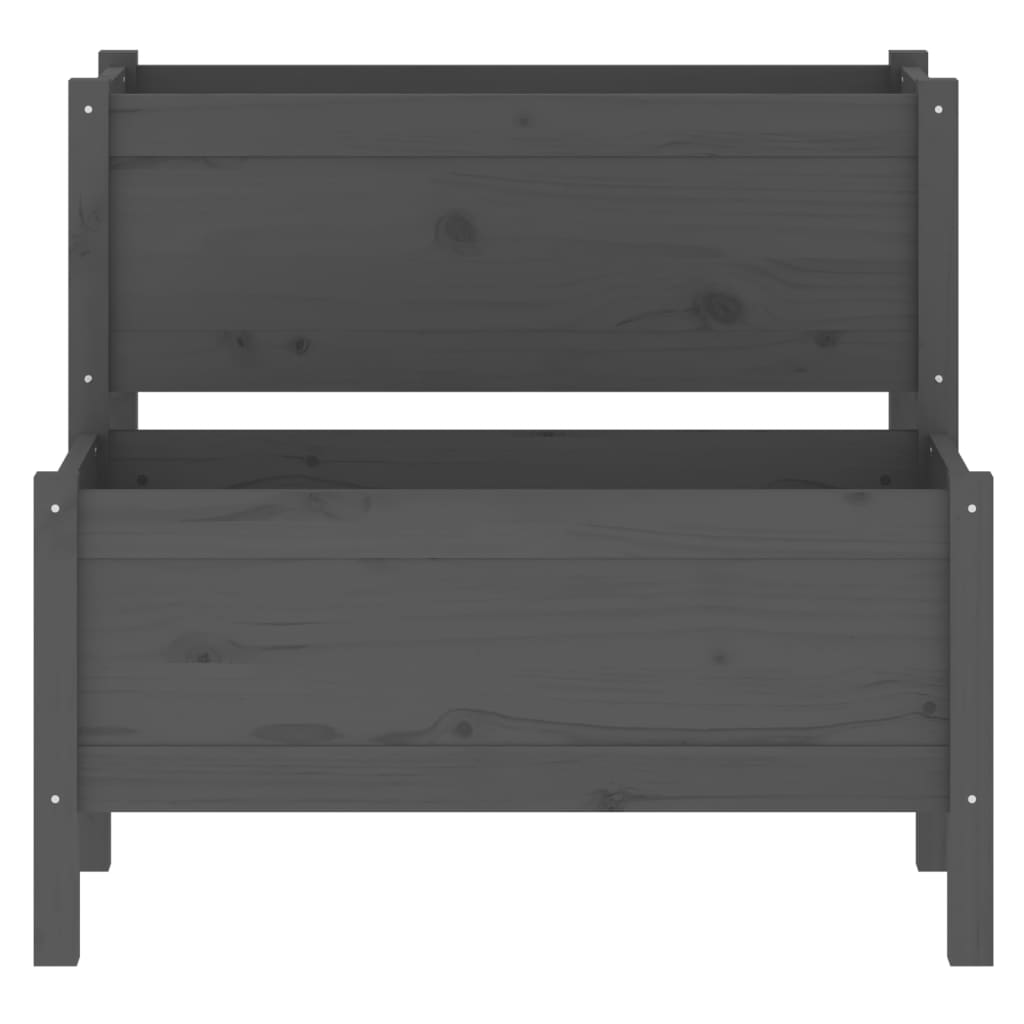 Plantekasse svart 84,5x84x75 cm heltre furu