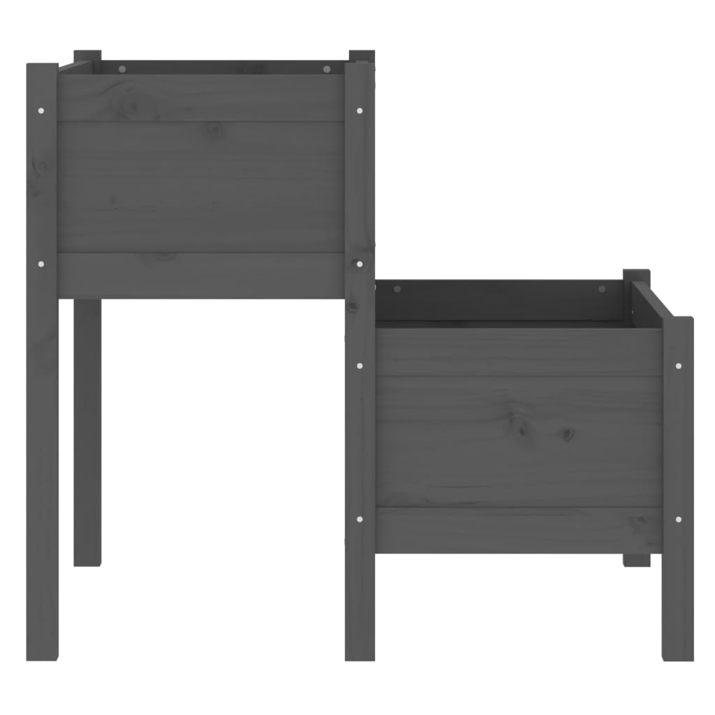 Plantekasse svart 84,5x84x75 cm heltre furu