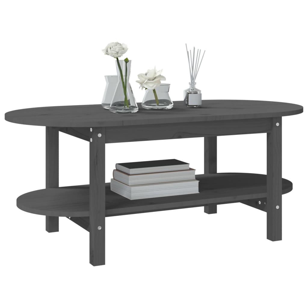 Salongbord grå 110x55x45 cm heltre furu