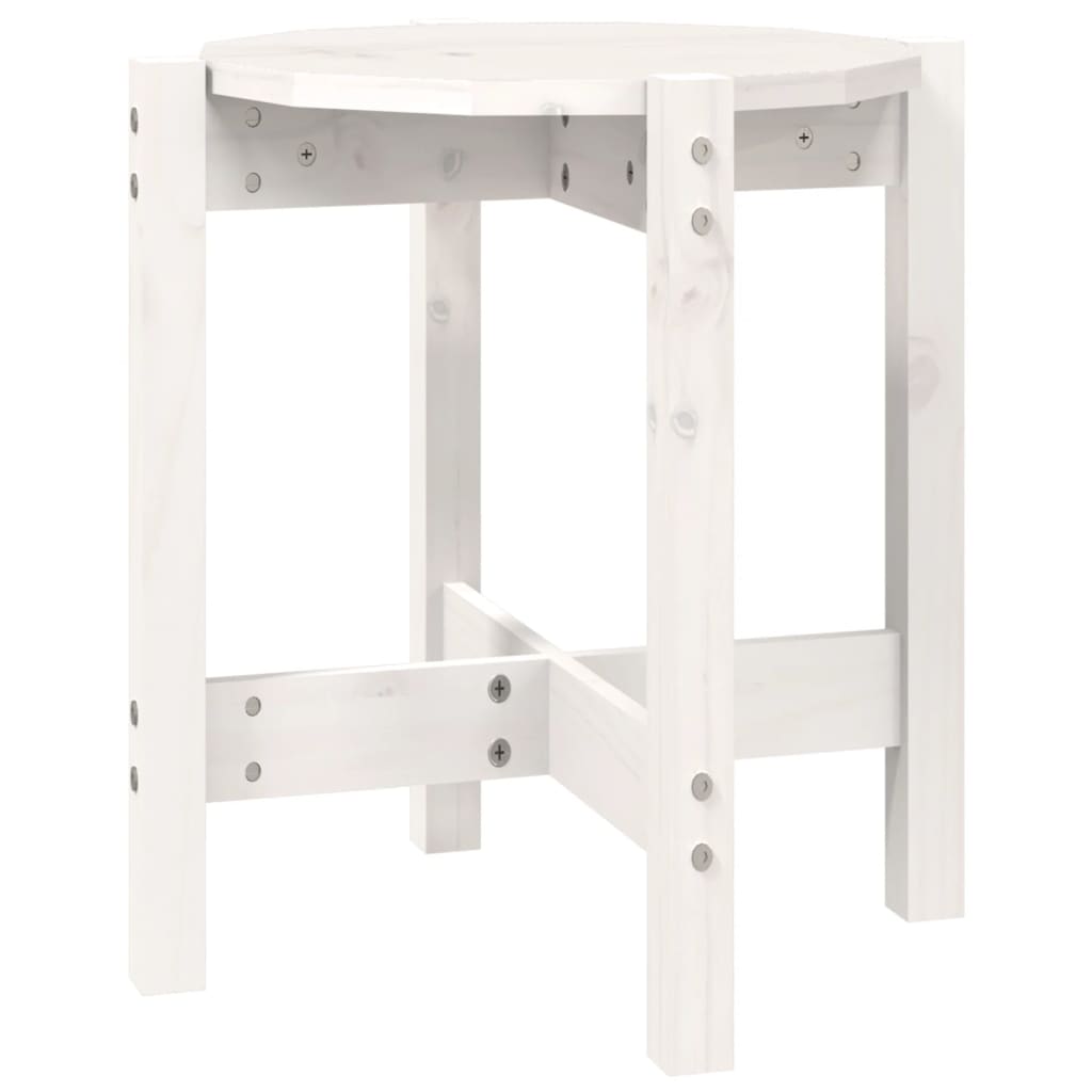 Salongbord hvit Ø 42,5x45 cm heltre furu