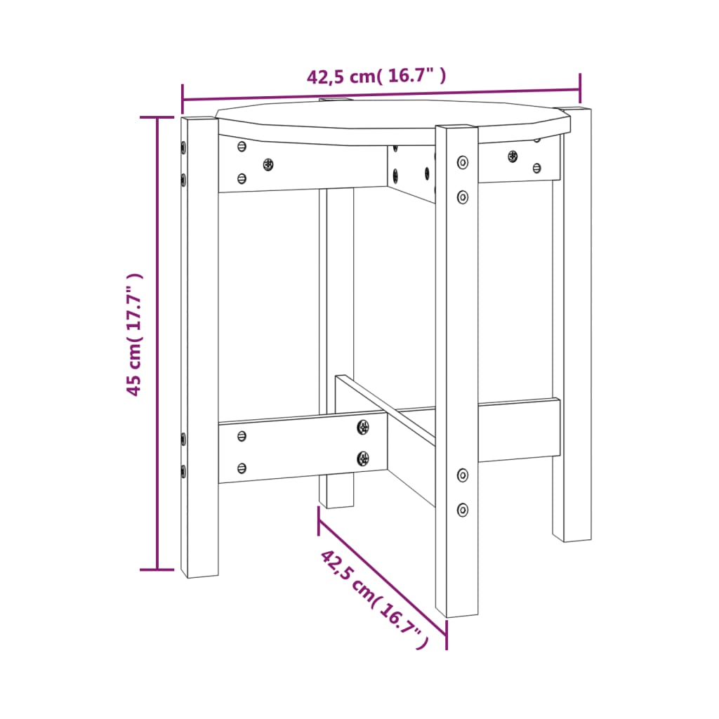 Salongbord honningbrun Ø 42,5x45 cm heltre furu
