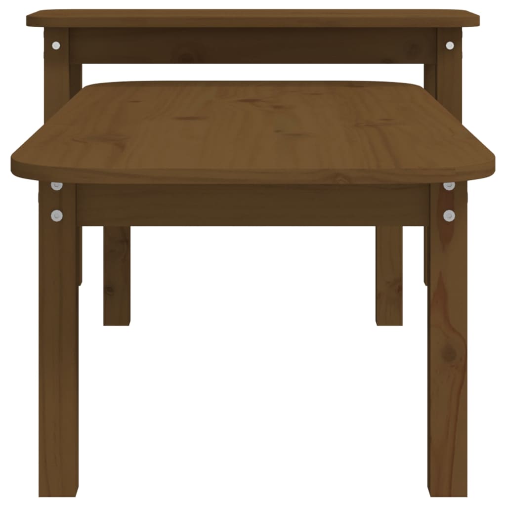 Salongbord 2 stk honningbrun heltre furu