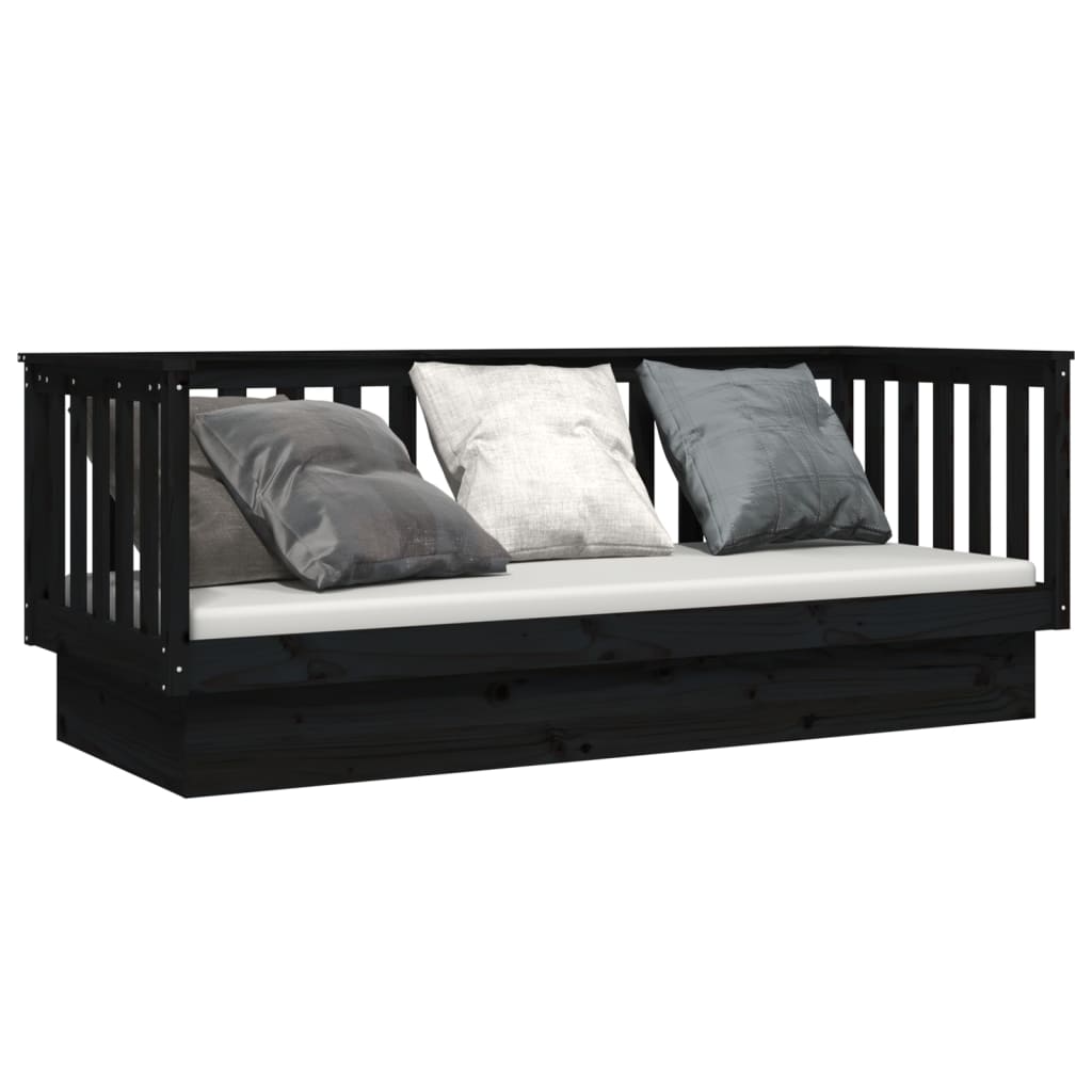 Dagseng svart 75x190 cm heltre furu