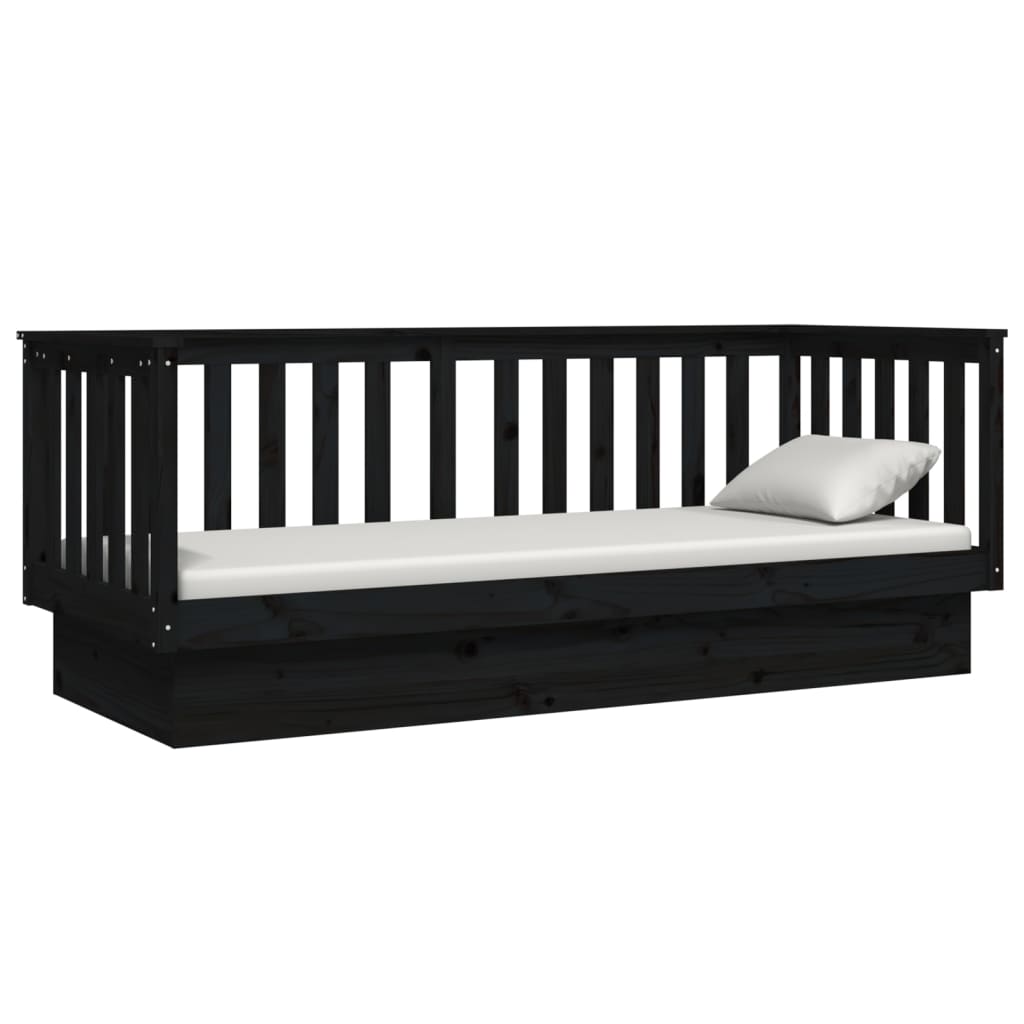 Dagseng svart 75x190 cm heltre furu