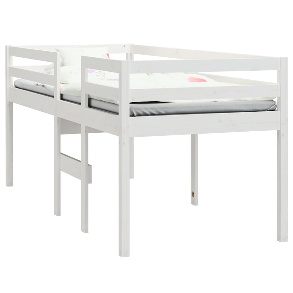 Høyseng hvit 90x200 cm heltre furu