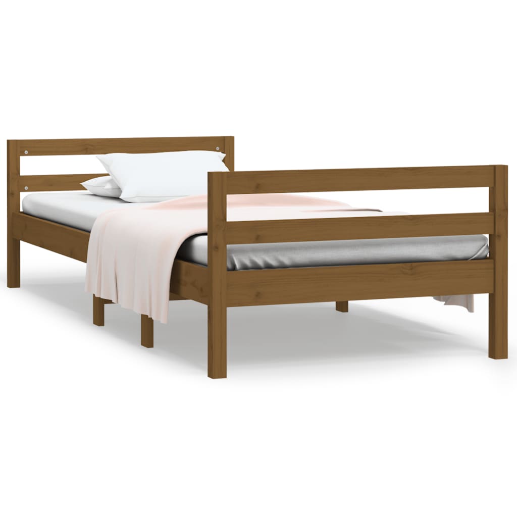 Sengeramme honningbrun 75x190 cm heltre furu