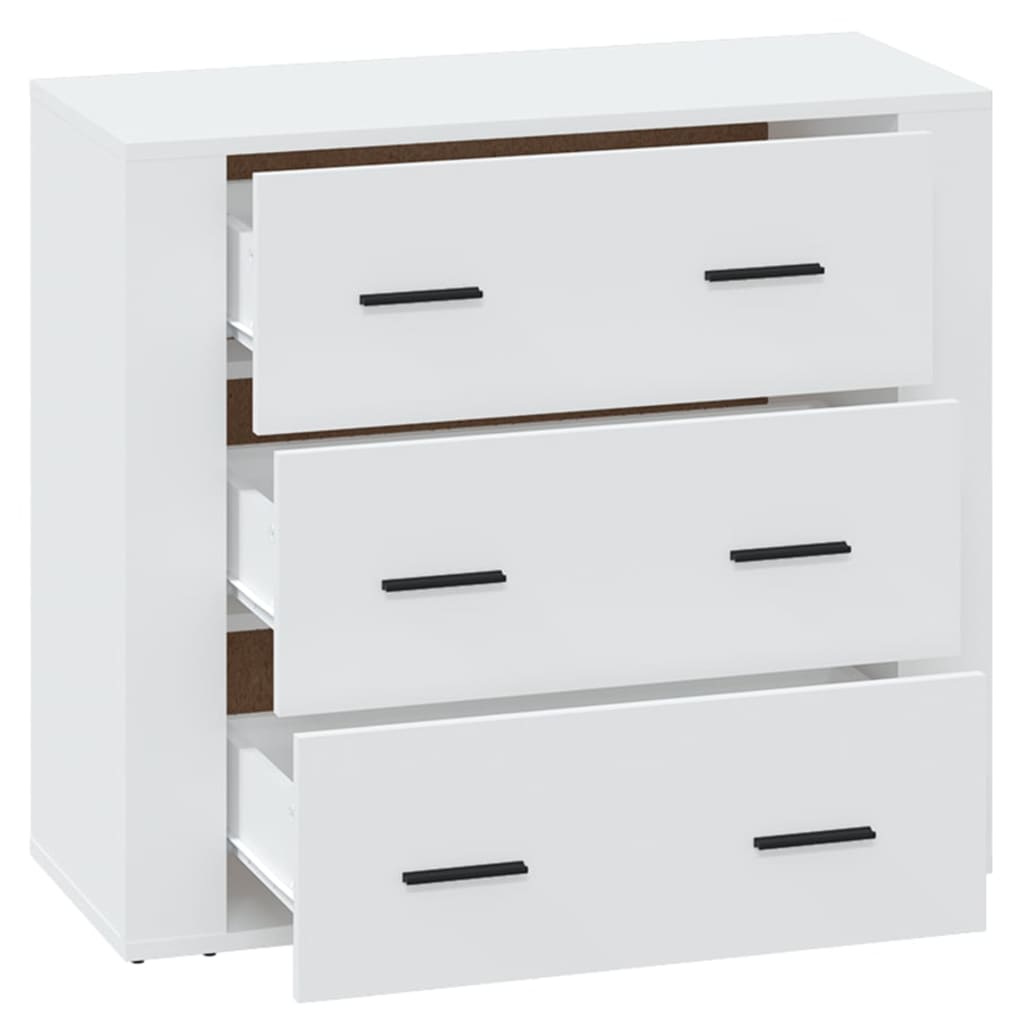 Skjenk hvit 80x33x70 cm konstruert tre