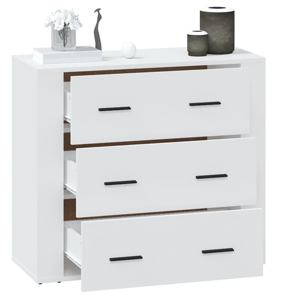 Skjenk hvit 80x33x70 cm konstruert tre