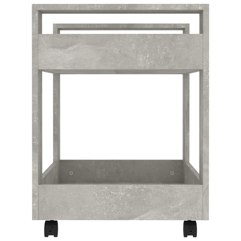 Tralle til skrivebord betonggrå 60x45x60 cm konstruert tre